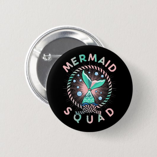 Birthday Mermaid Squad Vater Kinder Mama Button (Vorne & Hinten)