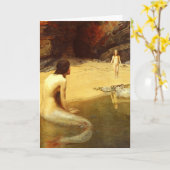 Birthday Mermaid und Kind Karte (Gelbe Blume)