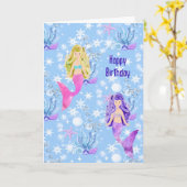 Birthday Mermaids for Young Female Child Karte (Gelbe Blume)