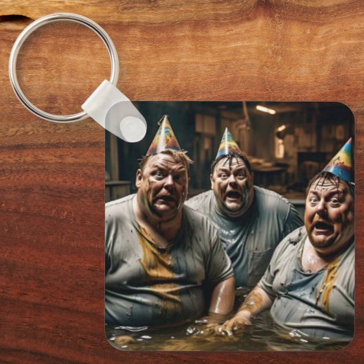 Birthday Mess – Funny Keychain Schlüsselanhänger (Vorderseite)