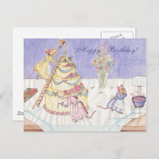 Birthday Mice Postkarte (Vorne/Hinten)