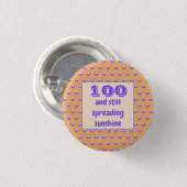 Birthday Milestone Blue Polka Dots Celebration Button (Vorne & Hinten)