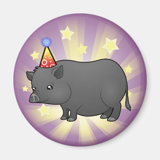 Birthday Miniature Pig Magnet (Vorne)