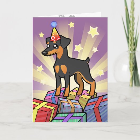 Birthday Miniature Pinscher / Manchester Terrier Karte (Vorderseite)