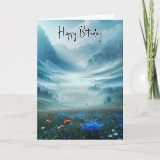 Birthday Misty Mountain Valley Karte (Vorderseite)