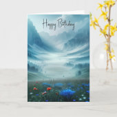 Birthday Misty Mountain Valley Karte (Gelbe Blume)