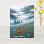 Birthday Misty Mountain Valley Karte (Gelbe Blume)