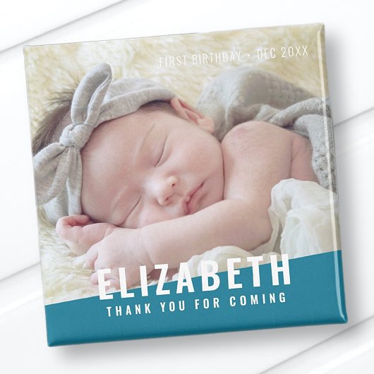 Birthday Modern Bright Color Foto Vielen Dank Magnet