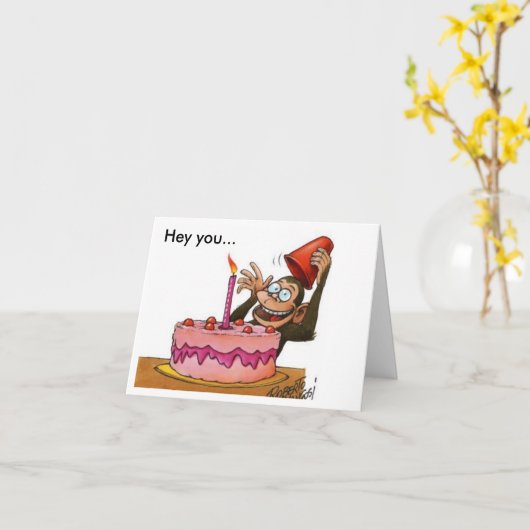 birthday_monkey, he Sie… Karte (Gelbe Blume)