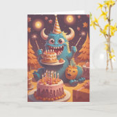 Birthday Monster Bash Karte (Gelbe Blume)