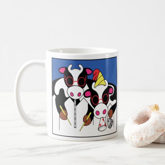 Birthday Moosicians on classic white coffee Tasse (Mit Donut)