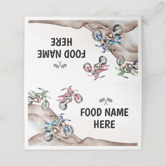 Birthday-Motorrad-Platzkarte Platzkarte (Außenseite Aufgefaltet)