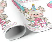 Birthday Mouse Cartoon Packpapier (Rolleneckpunkt)