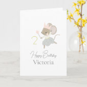 Birthday Mouse Editable Geburtstagskarte Karte (Gelbe Blume)