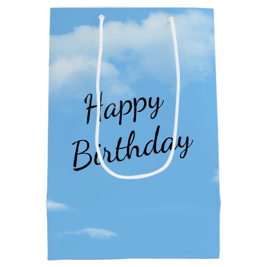 Birthday Mouse In a Pink Dress On a Swing Mittlere Geschenktüte (Rückseite)