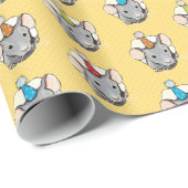 Birthday Mouse in Polka Dot Chec Geschenkpapier (Rolleneckpunkt)