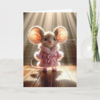 Birthday Mouse in Rosa Robe