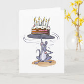 Birthday Mouse Karte (Gelbe Blume)