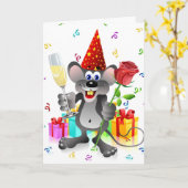 Birthday Mouse Karte (Gelbe Blume)