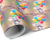 Birthday Mouse mit Balloons Geschenkpapier (Rolleneckpunkt)