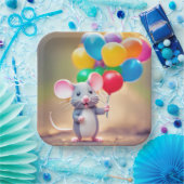 Birthday Mouse mit Balloons Pappteller (Party)