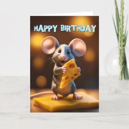 Birthday Mouse mit Käse Karte