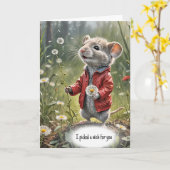 Birthday Mouse mit Löwenzahn Karte (Gelbe Blume)