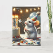 Birthday Mouse mit Marshmallow Karte (Vorderseite)