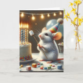 Birthday Mouse mit Marshmallow Karte (Gelbe Blume)