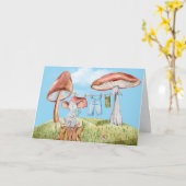 Birthday Mouse mit Mushroom Clothesline Karte (Gelbe Blume)