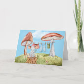 Birthday Mouse mit Mushroom Clothesline Karte (Vorderseite)
