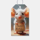 Birthday Mouse mit Pappschild Geschenkanhänger (Vorderseite)