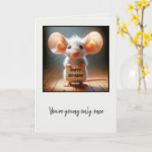 Birthday Mouse mit Pappschild Karte (Gelbe Blume)