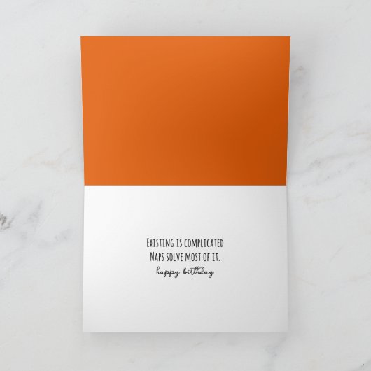 Birthday Mouse Napping in der Herbstleaf Karte (Innenseite)