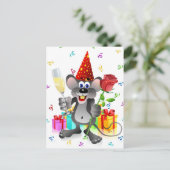 Birthday Mouse Postkarte (Stehend Vorderseite)