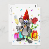 Birthday Mouse Postkarte (Vorne/Hinten)