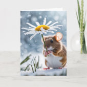 Birthday Mouse Under a Daisy Karte (Vorderseite)