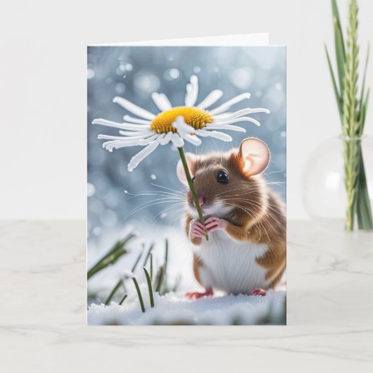 Birthday Mouse Under a Daisy Karte (Vorderseite)