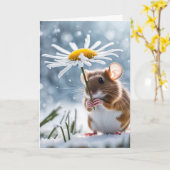 Birthday Mouse Under a Daisy Karte (Gelbe Blume)