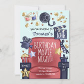 Birthday movie night Invitation Einladung (Vorderseite)