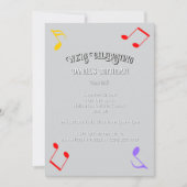 Birthday Music Notes Invitation Einladung (Vorderseite)