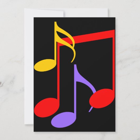 Birthday Music Notes Invitation Einladung (Rückseite)