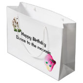 Birthday Musical Cow Große Geschenktüte (Rückseite Schrägansicht)