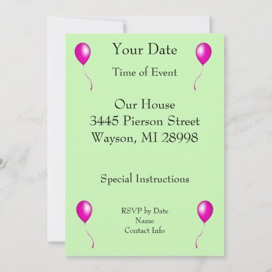 Birthday Musiker Black Cats Sheet Music Green Einladung (Rückseite)