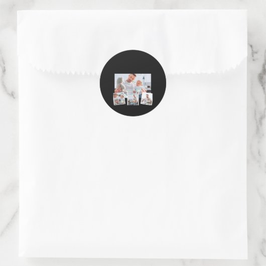 Birthday Name Age Photo Collage T Shirt Runder Aufkleber (Tasche)