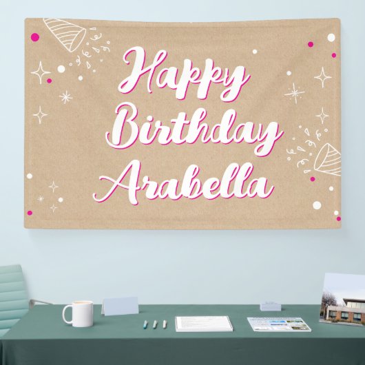 Birthday Name Banner - Painted Style Photo Wall (Messe)