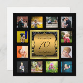 Birthday Name Year Foto Schwarzes Gold (Vorne/Hinten)