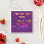 Birthday Napkins Dinosaur Art, Mandala Dinosaurier Serviette (Beispiel)