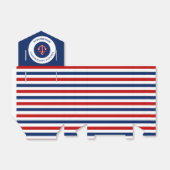 Birthday Nautical Marine Red Anchor Stripes Geschenkschachtel (Ungefaltet)