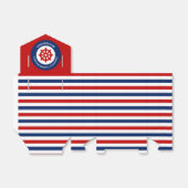 Birthday Nautical Marine Red Rudder White Stripes Geschenkschachtel (Ungefaltet)